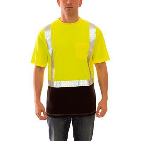 Tingley Job Sight„¢ Class 2 Premium Pullover Hi Visibilty T-Shirt, Lime, Polyester, 2XL S74122.2X